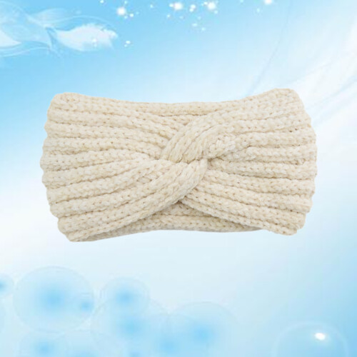 1X Warm Wit Gebreid Haarband Headwrap Vrouwen 2