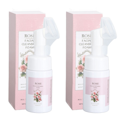 2pcs Rose Facial Cleanser Hydrating Vitamin E