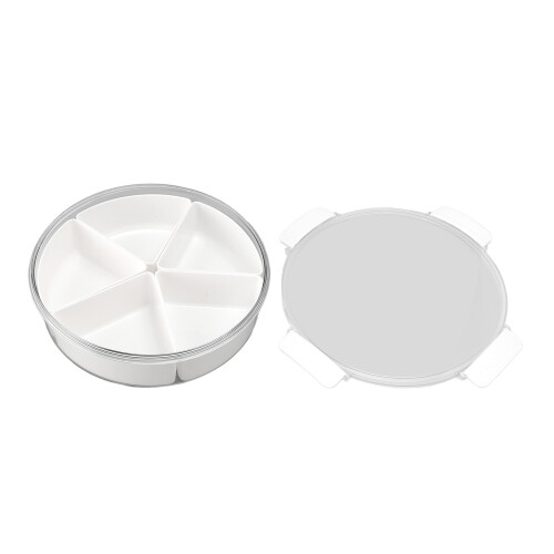 Sensory Bin met Deksel 5 Vakken Wit
