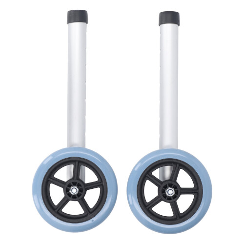 2pcs Universal Walker Wheels Stainless Steel Replacement for Elderly
