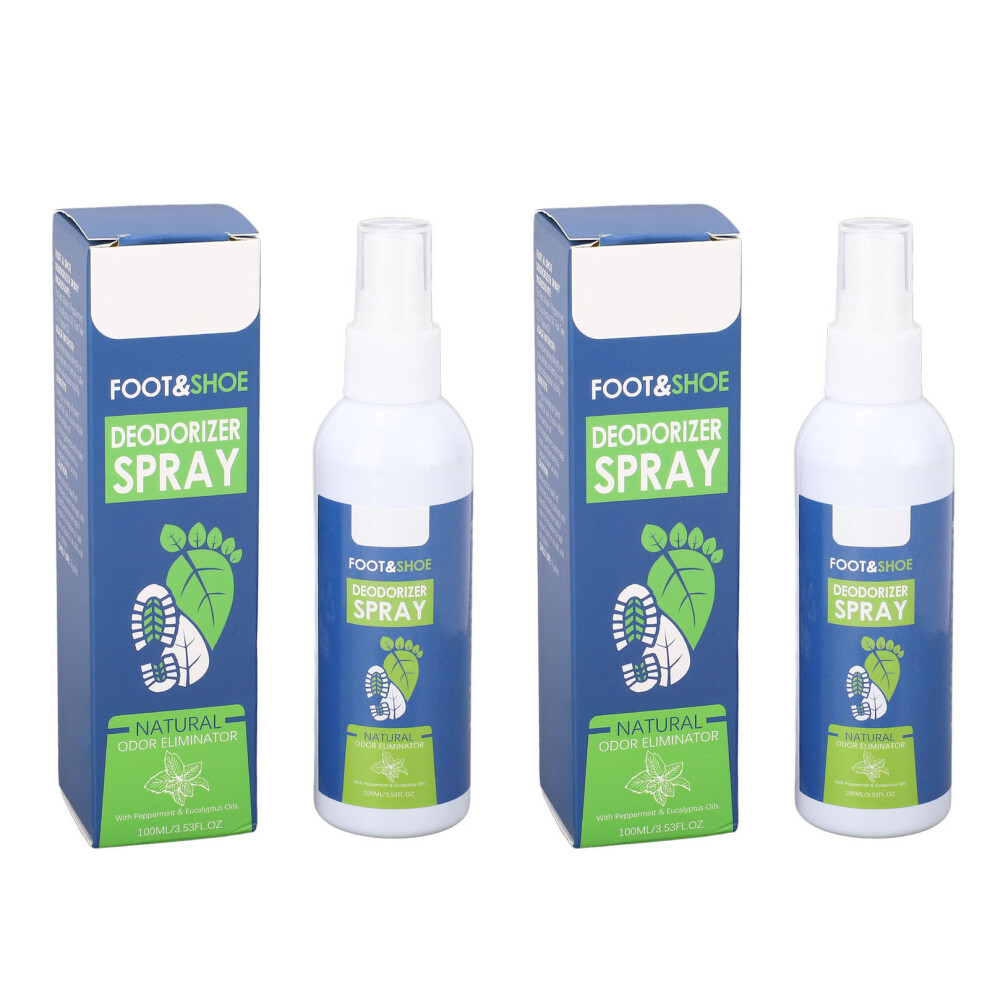 2PCS 100ml Foot Odor Spray Sweat Smell Elimination for Shoes