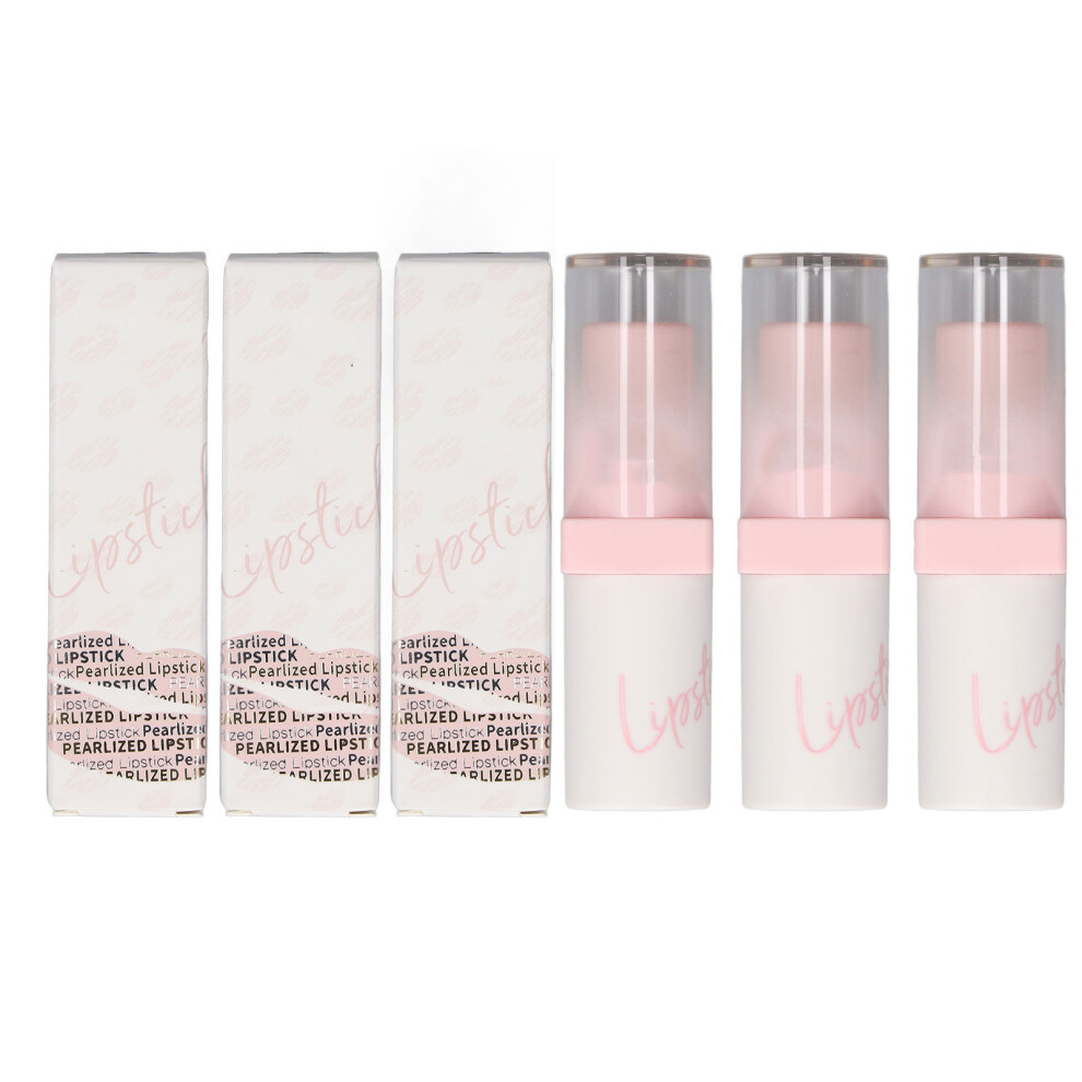 (06) 3pcs Pearlised Matte Lip Gloss Shiny Metallic Lipstick 04