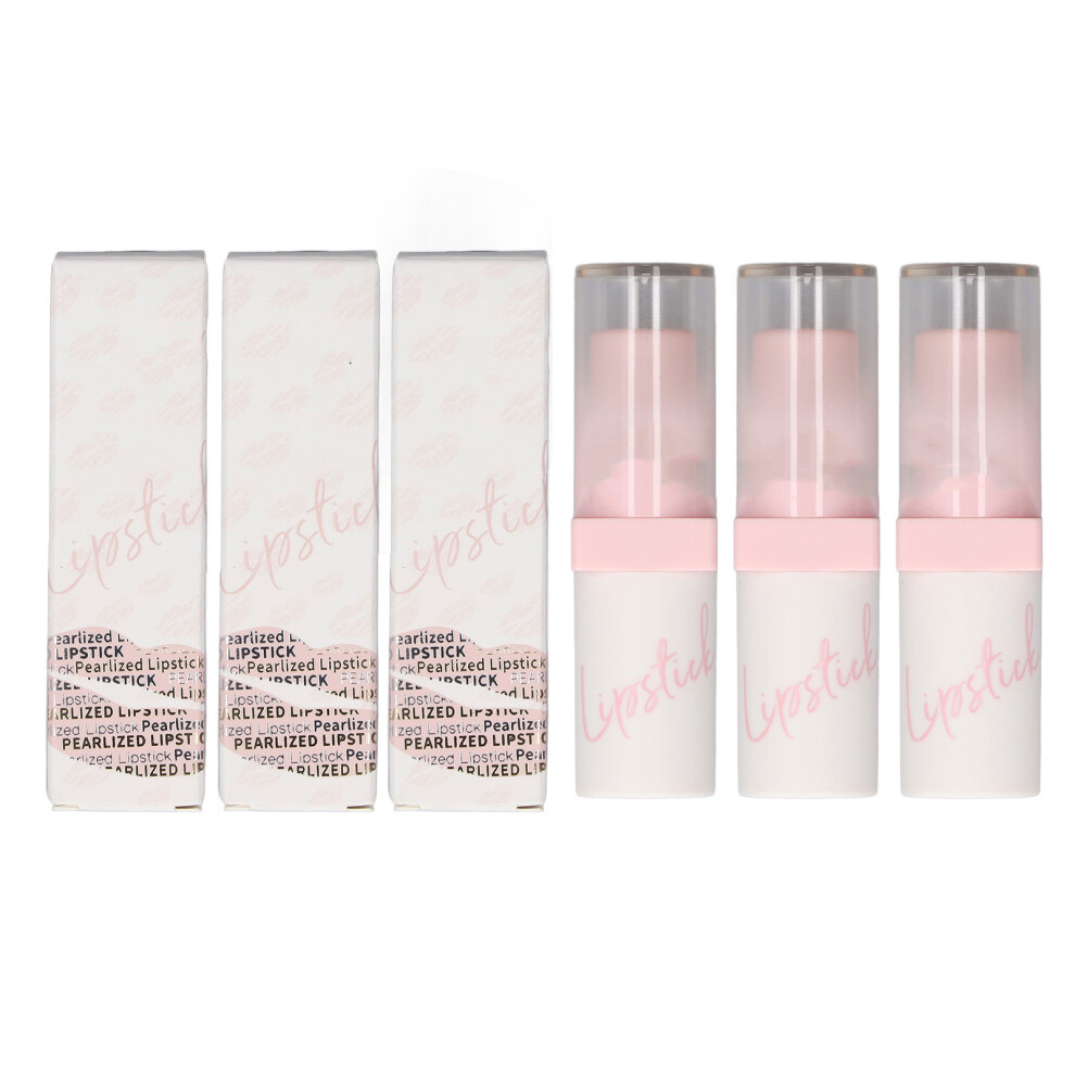 (04) 3pcs Pearlised Matte Lip Gloss Shiny Metallic Lipstick 04