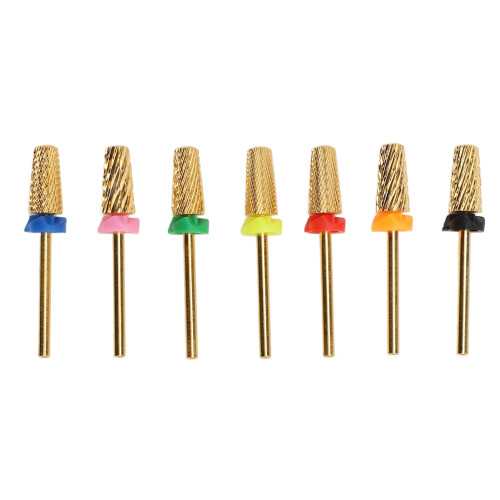 7er Nagelfeilen-Set Wolframstahl elektrisch gold