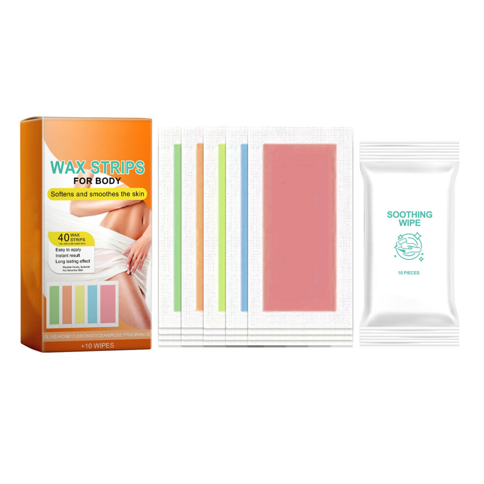 Wax Strips Gentle Hair Removal Moisturizing Cotton Wipes