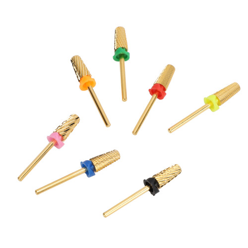 7er Nagelfeilen-Set Wolframstahl elektrisch gold 2