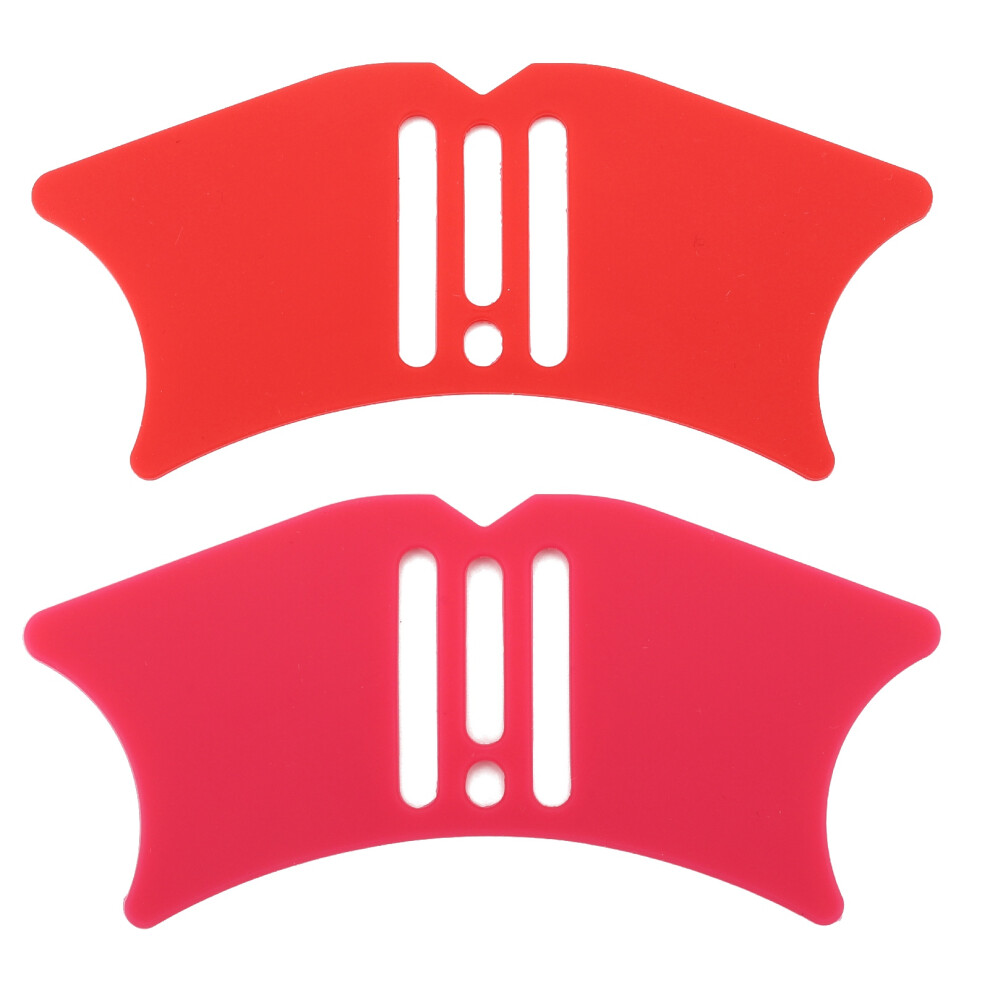 (Rose Red+Red) 2pcs 4-in-1 Silicone Nose Contour Stencil for Highlighter Eyeliner Lip