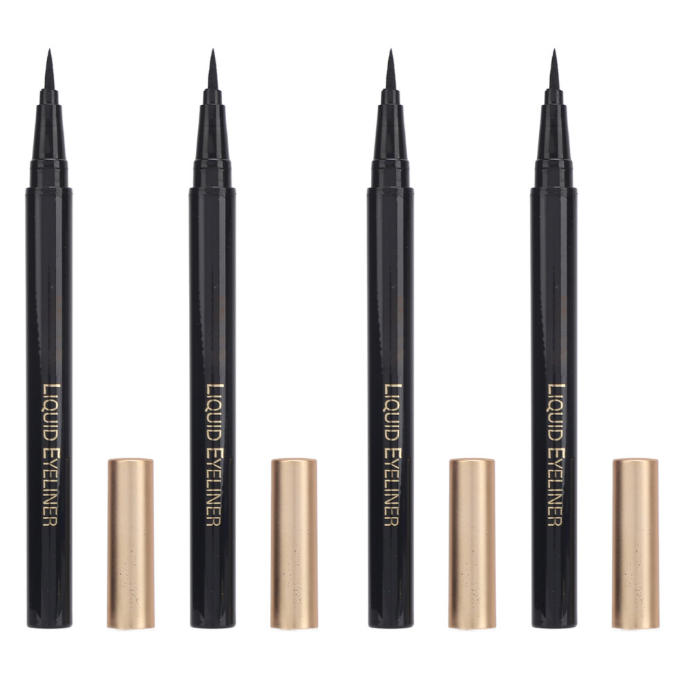 Black 4Pcs Eyeliner Pen Longwearing Ultra Pigmented Smudge Resistant
