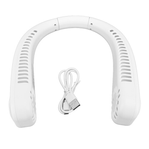 (White) Tragbarer lüfterloser Halsventilator, 1200mAh, USB, Weiß