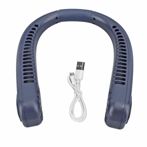 (Blue) Tragbarer lüfterloser Halsventilator, 1200mAh, USB, Weiß