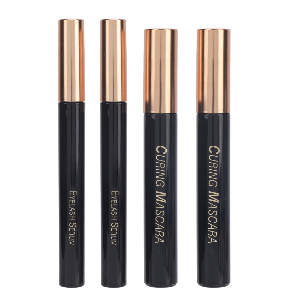 2pcs 10g Mascara 2pcs 2.2g Lash Serum Smudgeproof Waterproof
