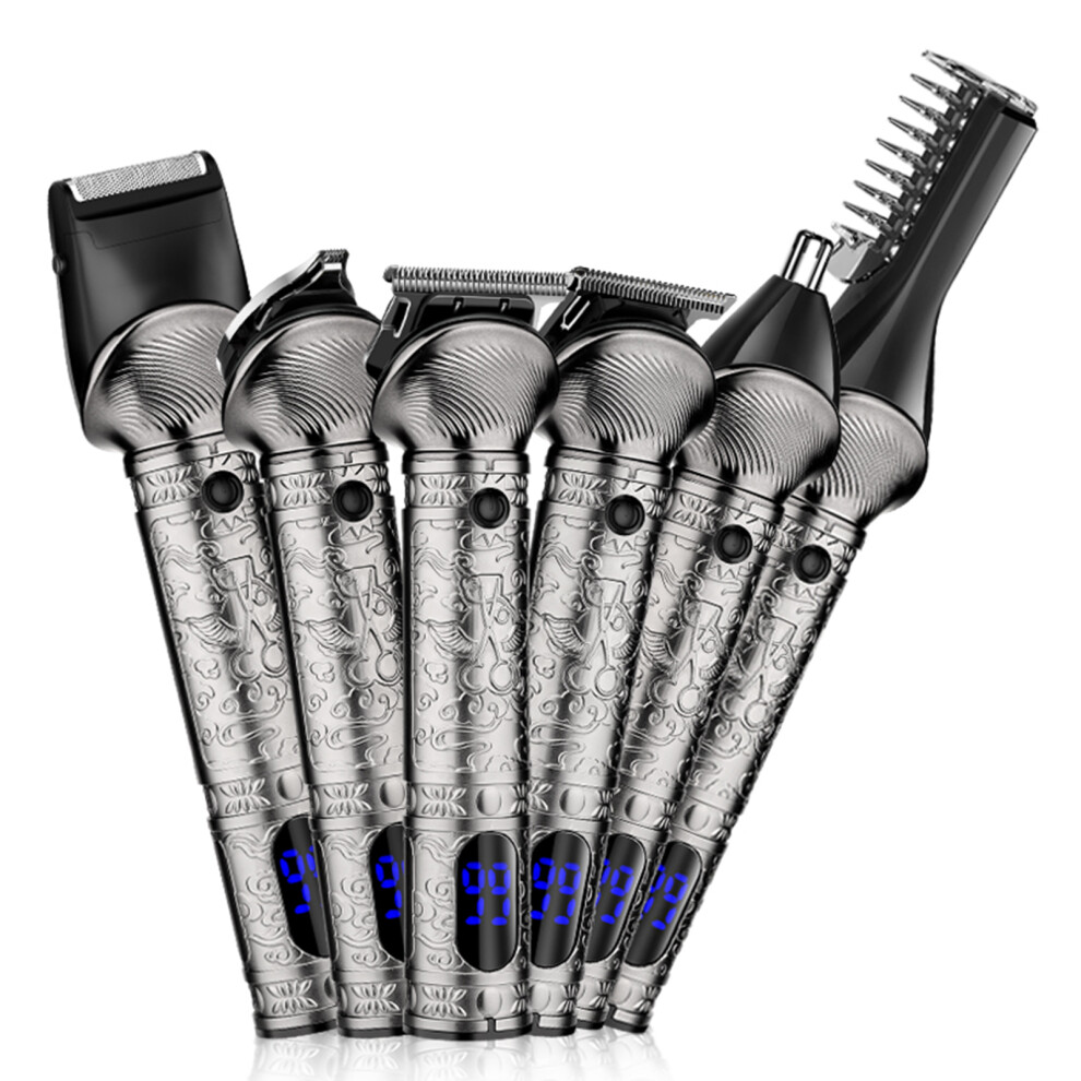 6-IN-1 Men's Grooming Kit Hair Clipper Beard Shaver Rechargeable