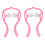 (Pink) 2x dubbele nekmassager ergonomisch roze 2