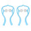 (Blue) 2x dubbele nekmassager ergonomisch roze 2