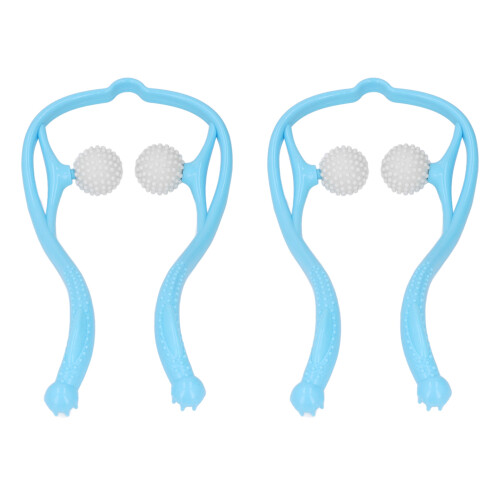 (Blue) 2x dubbele nekmassager ergonomisch roze 1