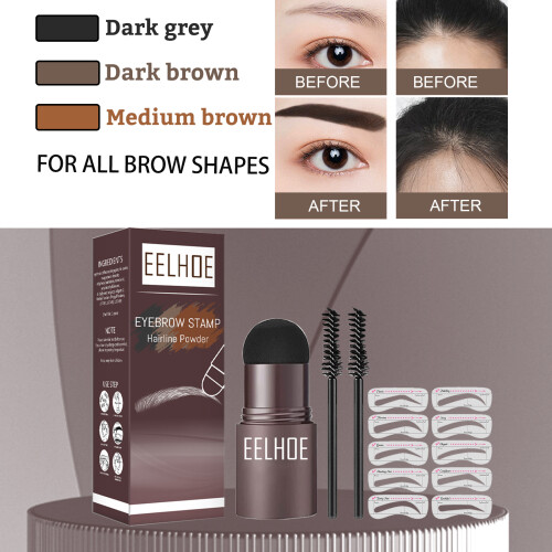 EELHOO Wenkbrauw Poeder Stempel Stencils Brushes Set 1