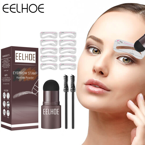 EELHOO Wenkbrauw Poeder Stempel Stencils Brushes Set 2