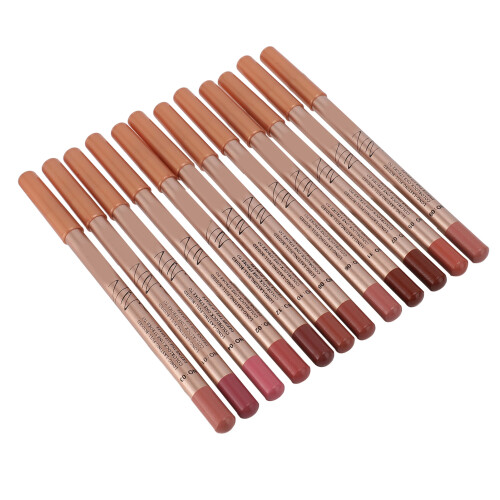 12x Smudge-Proof Lip Liner Set High Pigmented Portable 1