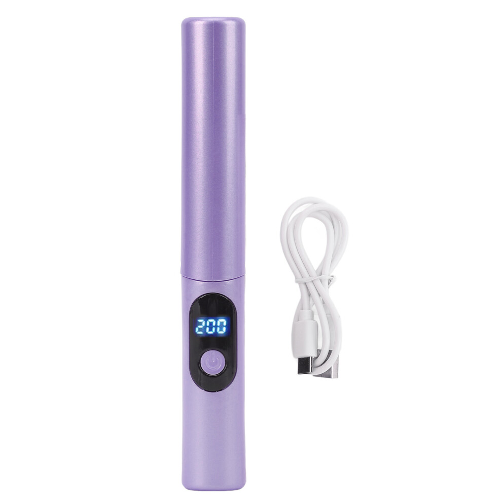 (Violet) Wireless Hair Straightening Comb USB Charging Portable Brush Travel