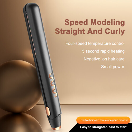 2-in-1 3D Seamless PTC Curler & Flat Iron