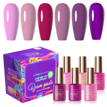 MISSCHEERING 6 Colors 3-IN-1 UV/LED Gel Nail Set Long-lasting