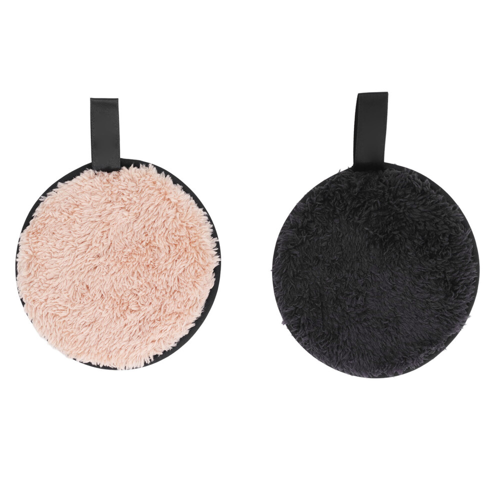 Black Makeup Remover Puff Round Cleansing Pores Exfoliation Khaki