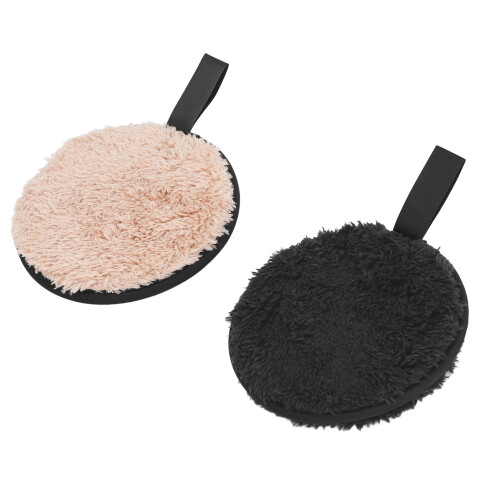 Makeup Remover Puff Round Cleansing Exfoliation Black Khaki 2