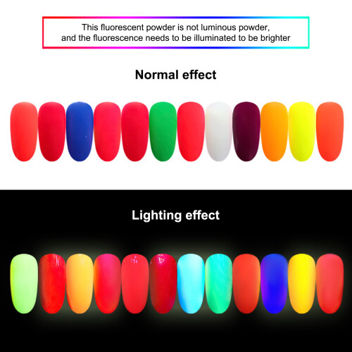 MISSCHEERING 12 Farben Neon Nagelkunst Pulver Set 2