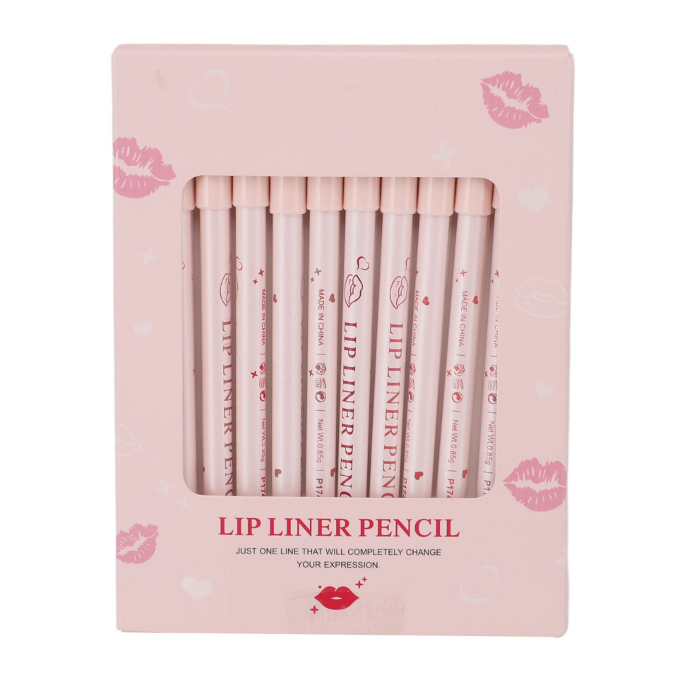 12 Colors Waterproof Lip Liner Set 0.85g High Pigmented Long Lasting