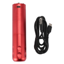 (Red) Draadloze tattoo pen 1300mAh goud