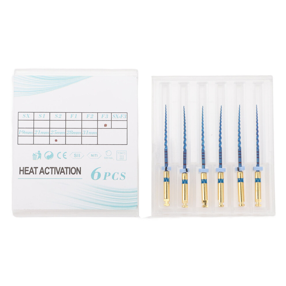 (1in) 6pcs F3 Endo Files Large Tapered Tip 0.8in