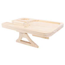 Wooden Sofa Armrest Tray Foldable Clip On Side Table Rotatable Slot