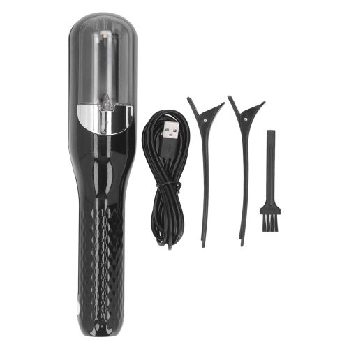 Elektrischer Haarspalt-Trimmer, Edelstahl, Schwarz