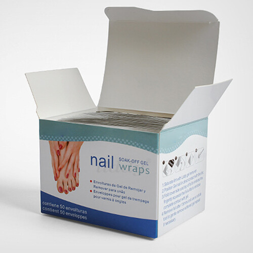 Nagellackentferner-Folie 50 Blatt mit 2 Holzstäben