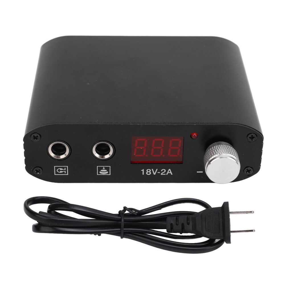 (Us Plug) Mini Lcd Tattoo Power Supply Foot Pedal Digital 90-265V Eu Plug Black 461605322421