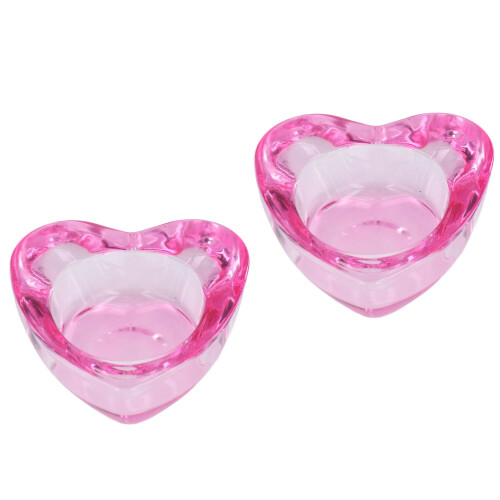 2x Nail Crystal Dappen Dish Pink 2