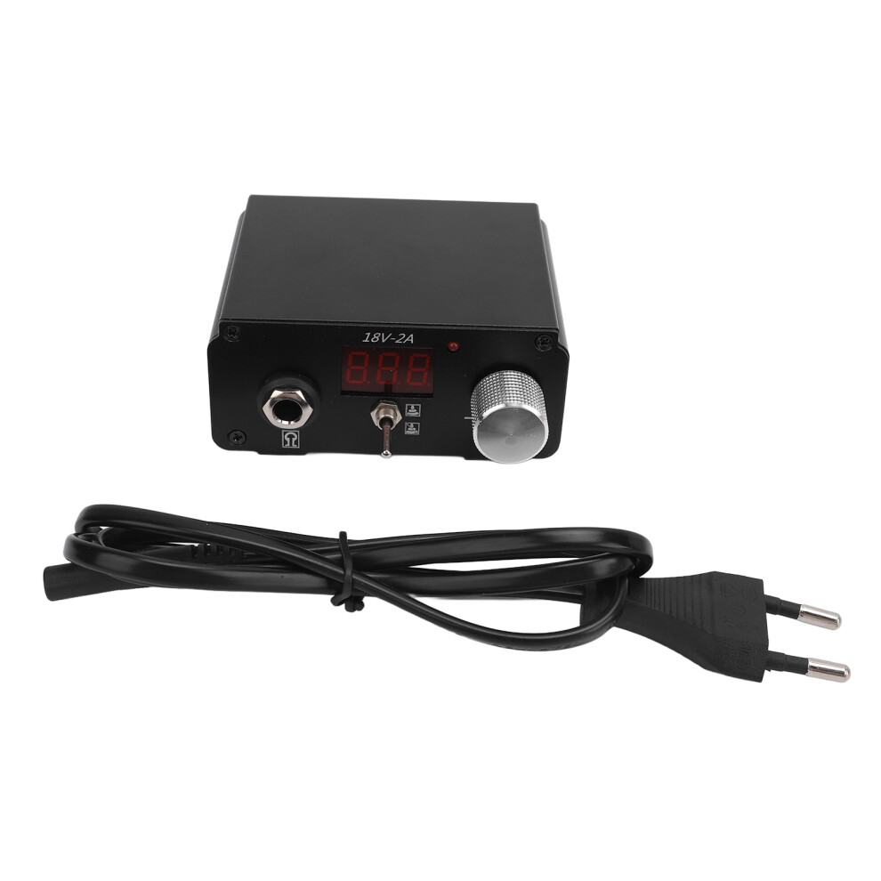 (EU Plug) Tattoo Power Supply LCD Digital Display Mini Foot Pedal 100-