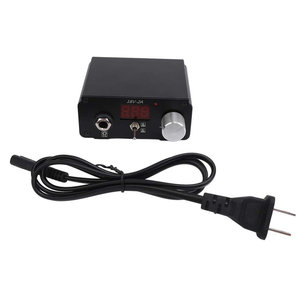 (US Plug) Tattoo Power Supply LCD Digital Display Mini Foot Pedal 100-