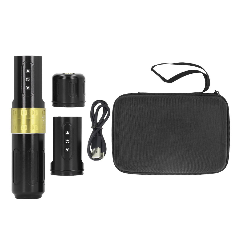 (Gold) Wireless Tattoo Machine Double Battery 1500Mah Lcd Rca Gold 461605322728