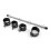 (Black) Lockable Handcuffs Stainless Steel Adjustable PU Leather Red 1