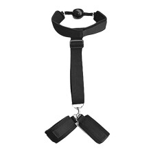(Black) Handfesseln mit Ball Nylon Gurt für Erwachsene Paar