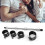 (Black) Lockable Handcuffs Stainless Steel Adjustable PU Leather Red 5