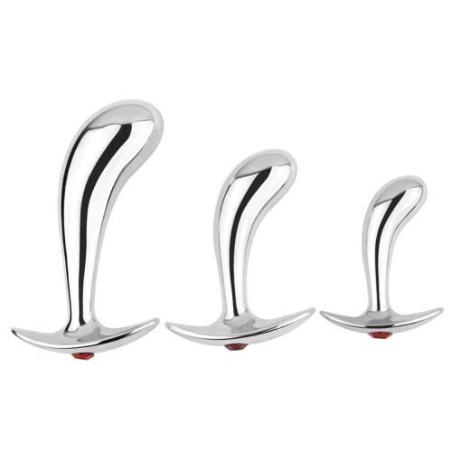 3stk Aluminium Anusplug Swarovski G-spot