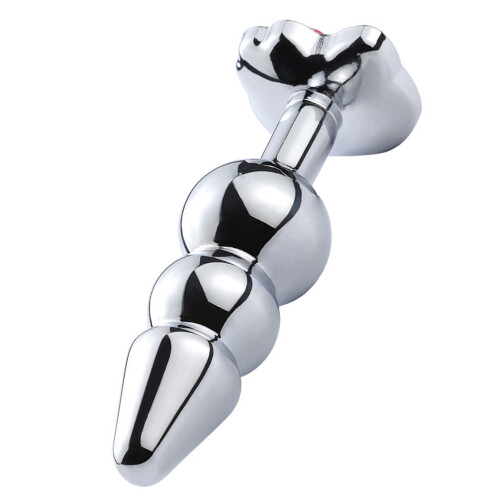 Plug Anale Gatto Metallo Strass Rosa per Coppia 1