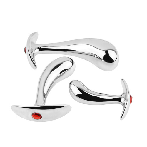 3stk Aluminium Anusplug Swarovski G-spot 2