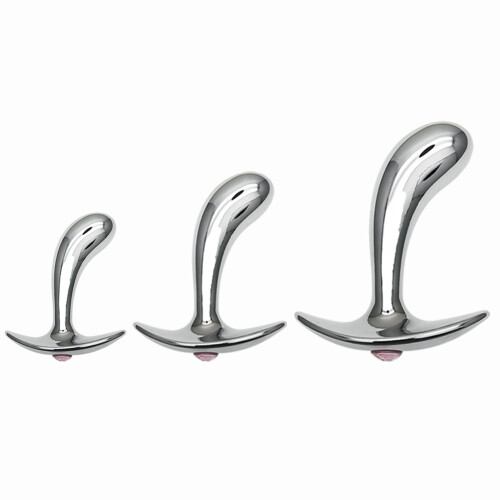 3stk Aluminium Anusplug Swarovski G-spot 1