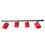 (Red) Lockable Handcuffs Stainless Steel Adjustable PU Leather Red 3