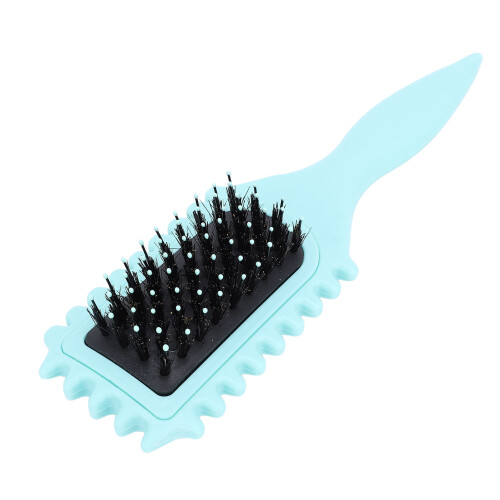 (Green) Styling Brush Soft Bristles Ergonomic Handle Curl Defining Green 2