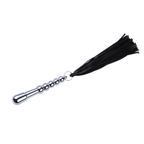 (Black) Tappo anale frusta metallo 45cm alluminio nero 2