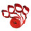 (Red) Nylon Bed Bondage Strap w/ Metal Buckle, Red 1